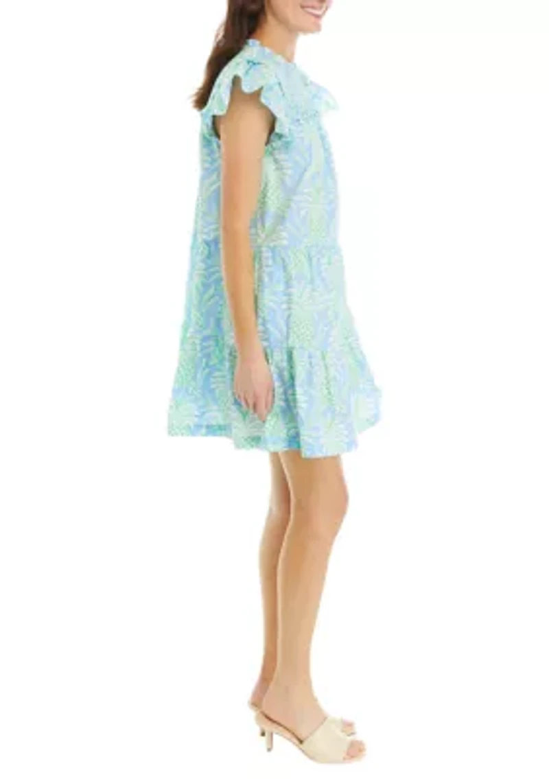 Women's Sleeveless Yoke Printed Dress