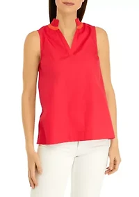 Women's Sleeveless Ruffle Neck Blouse