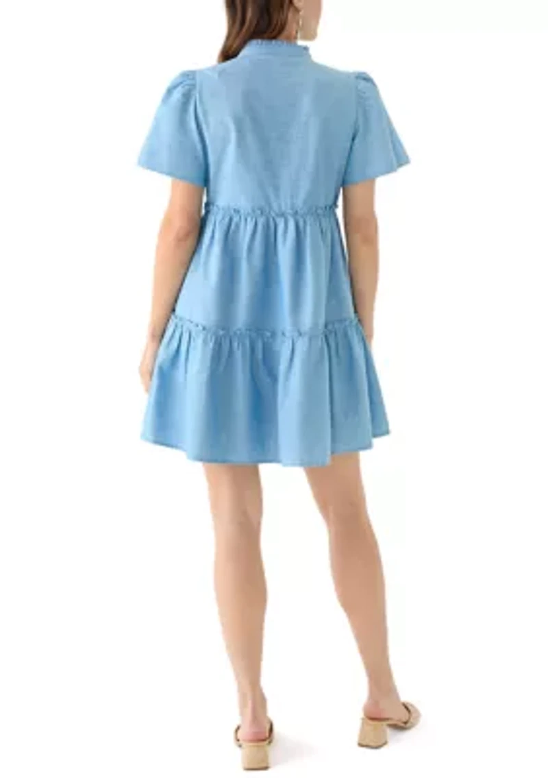 Women's Solid Peasant Dress