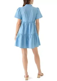 Women's Solid Peasant Dress