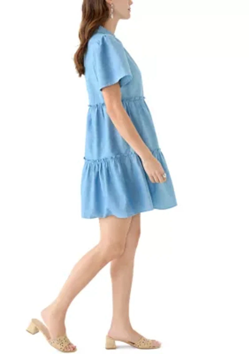 Women's Solid Peasant Dress