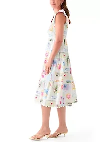 Women's Smocked Split Neck Dress