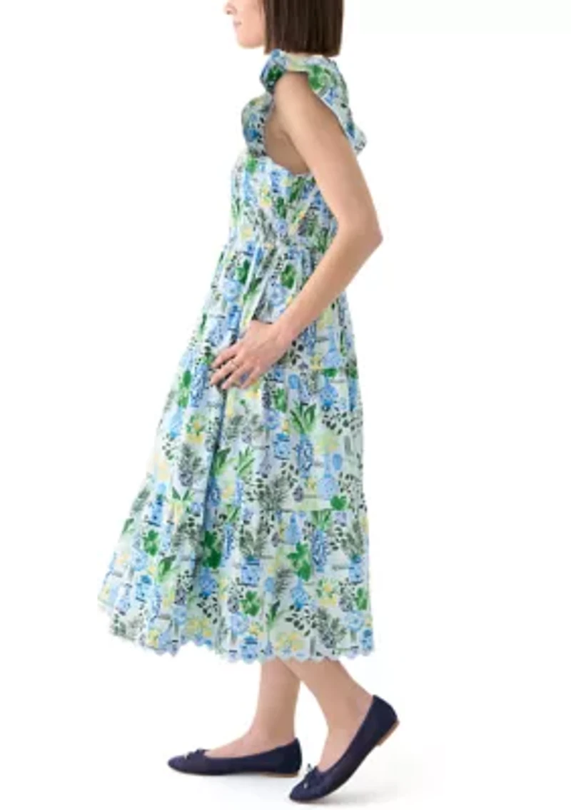 Women's Smocked Split Neck Dress