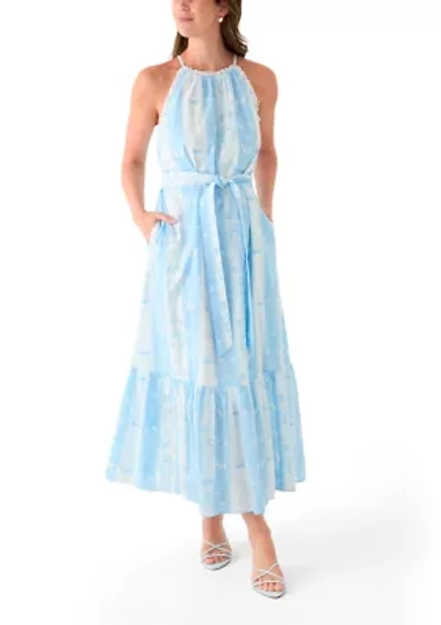 Women's Sleeveless Halter Printed Maxi Dress