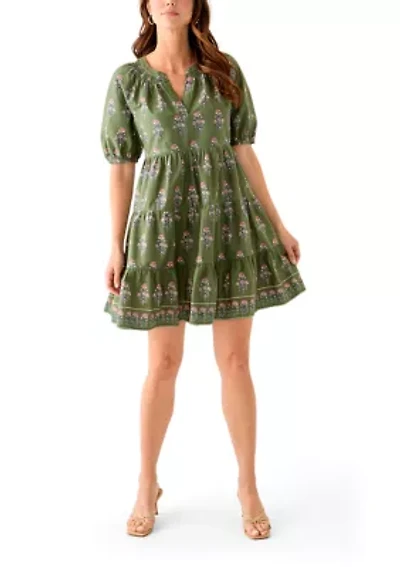 Women's Floral Printed Peasant Dress