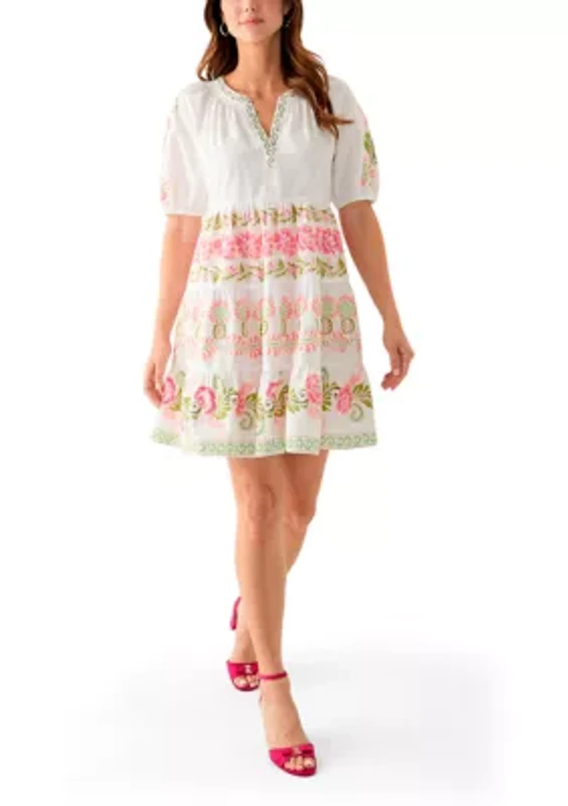Women's Floral Printed Peasant Dress