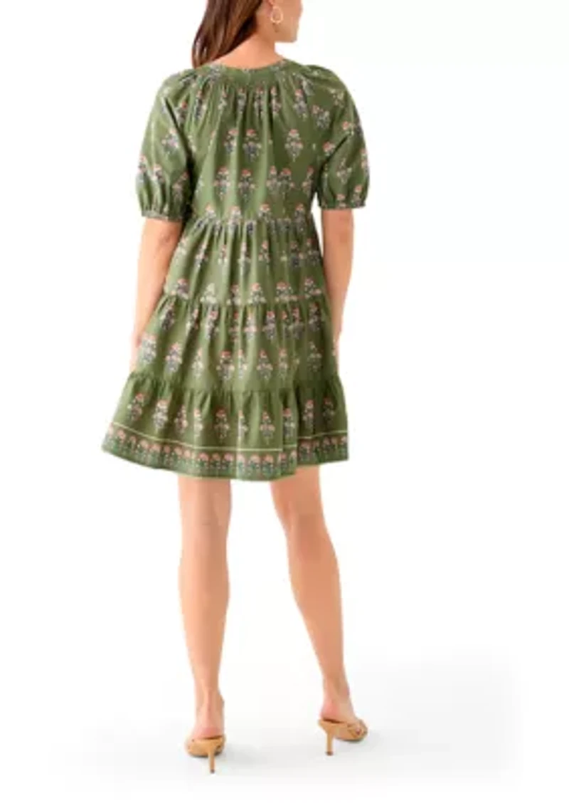 Women's Floral Printed Peasant Dress