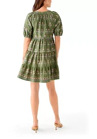 Women's Floral Printed Peasant Dress