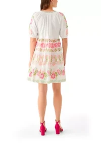 Women's Floral Printed Peasant Dress