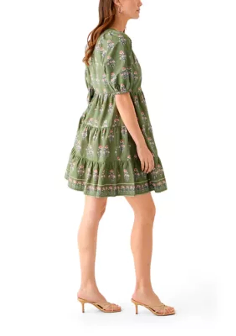 Women's Floral Printed Peasant Dress