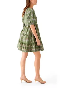Women's Floral Printed Peasant Dress