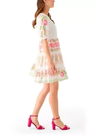 Women's Floral Printed Peasant Dress