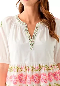 Women's Floral Printed Peasant Dress