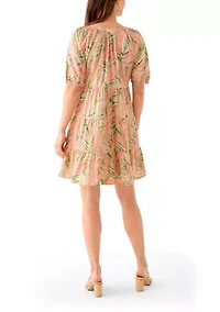 Women's Printed Peasant Dress