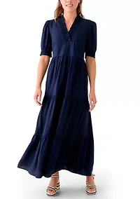 Women's Smocked Ruffle Neck Dress