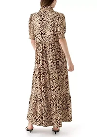 Women's Smocked Ruffle Printed Dress