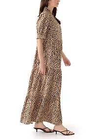 Women's Smocked Ruffle Printed Dress