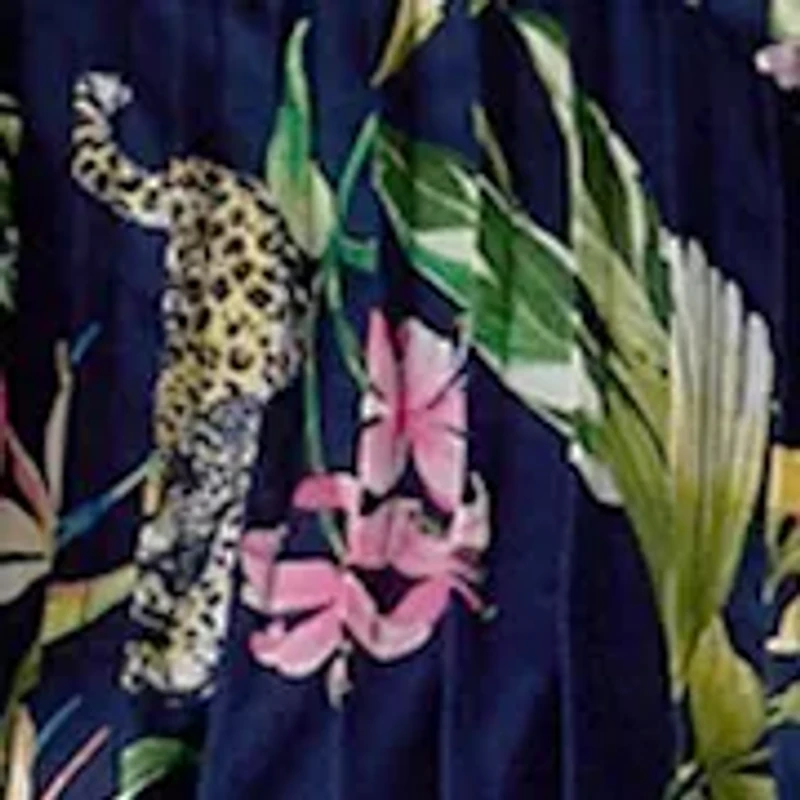 Women's Short Sleeve Printed Smocked Bib Dress