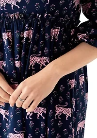 Women's 3/4 Sleeve Square Neck Maxi Dress