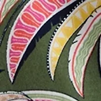 Women's Elbow Sleeve Button Front Printed Top
