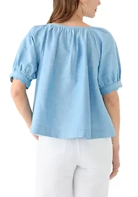 Women's Scalloped Cuff Top