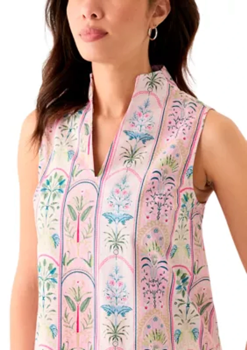 Women's Printed Split Neck Top