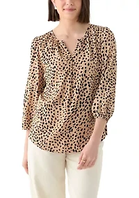 Women's Button Front Peasant Blouse
