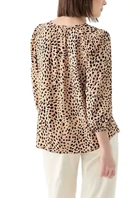 Women's Button Front Peasant Blouse