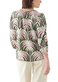 Women's Button Front Peasant Blouse