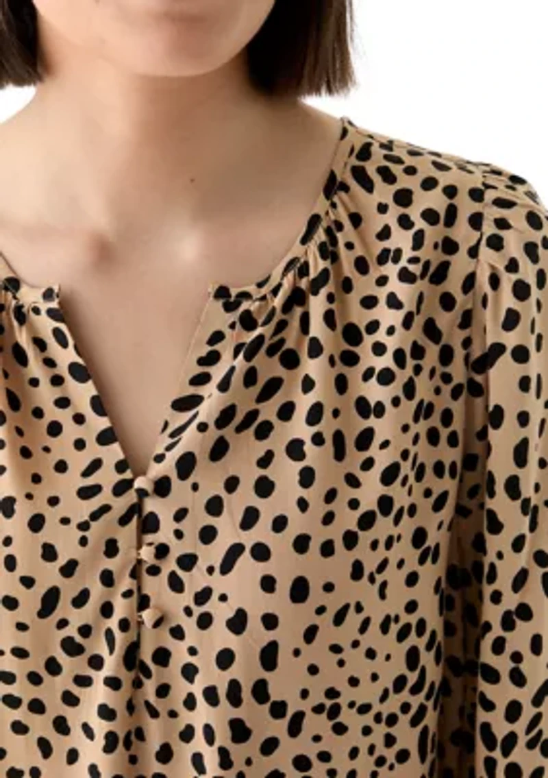 Women's Button Front Peasant Blouse