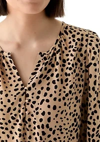Women's Button Front Peasant Blouse
