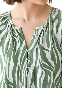 Women's Button Front Peasant Blouse