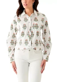 Women's Button Front Printed Shirt