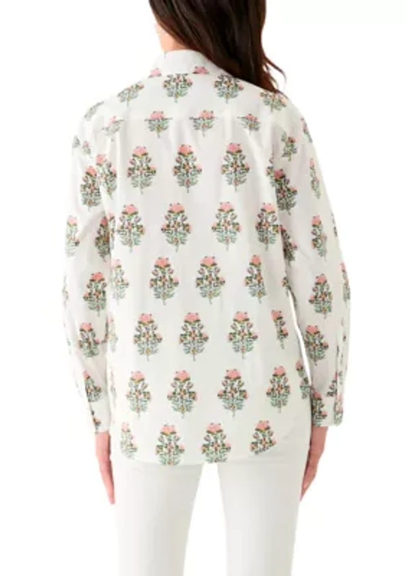 Women's Button Front Printed Shirt
