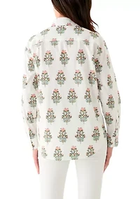 Women's Button Front Printed Shirt