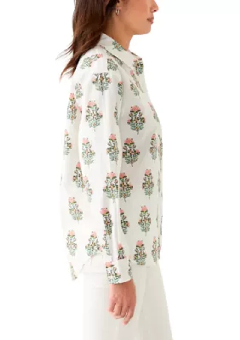 Women's Button Front Printed Shirt