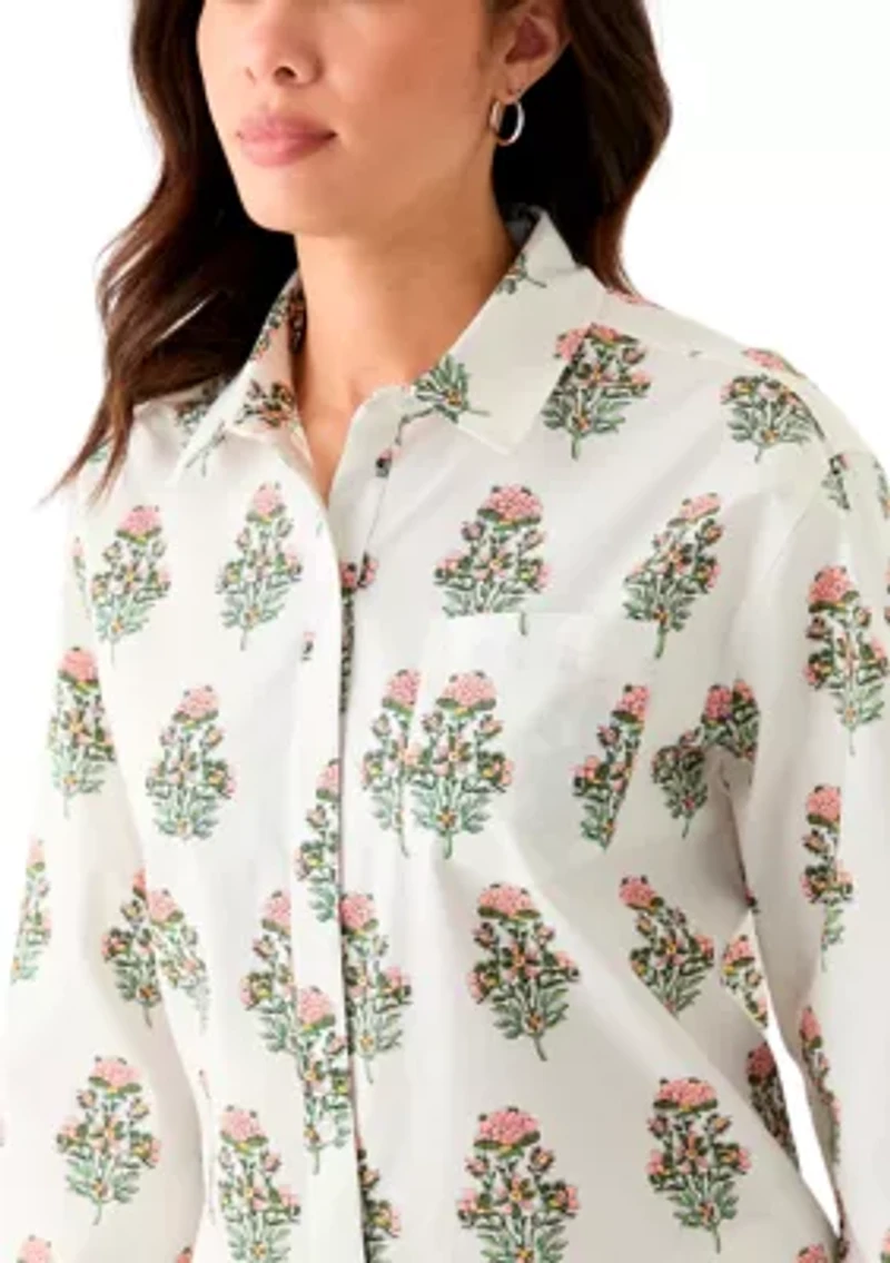 Women's Button Front Printed Shirt