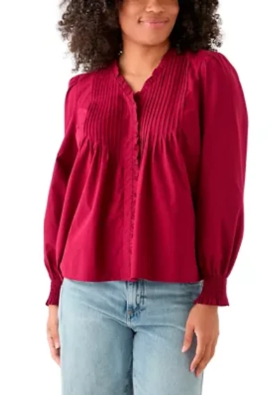 Women's Long Sleeve Ruffle Top