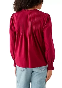 Women's Long Sleeve Ruffle Top