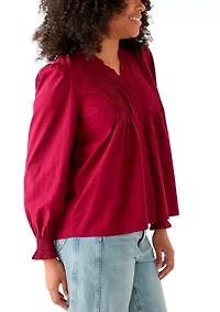 Women's Long Sleeve Ruffle Top