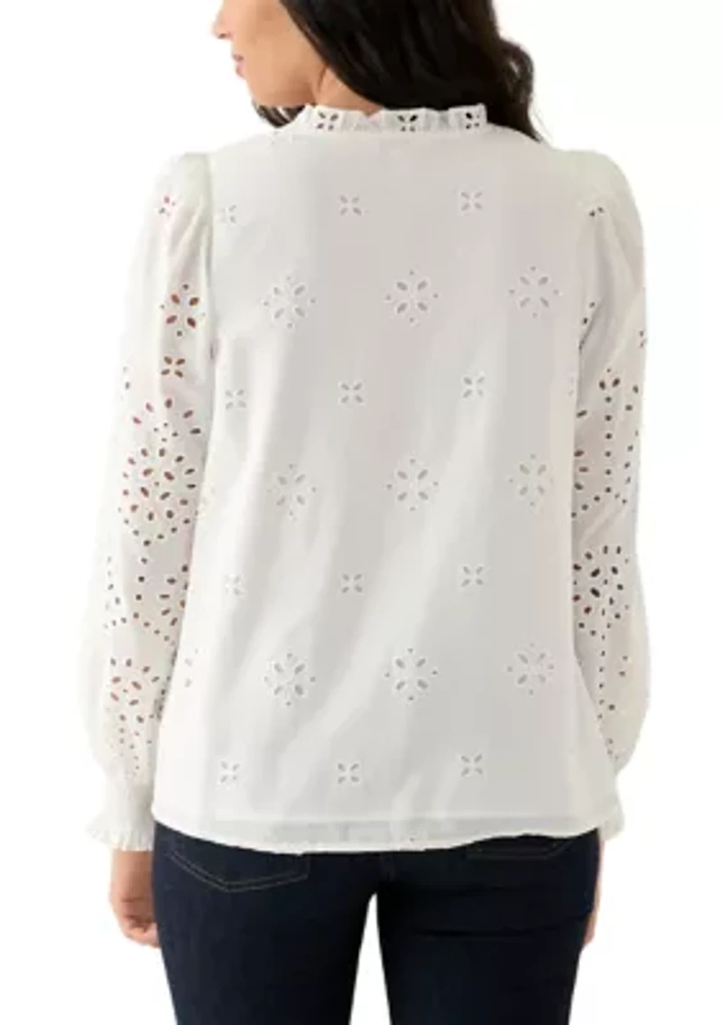 Women's Long Sleeve Ruffle Top