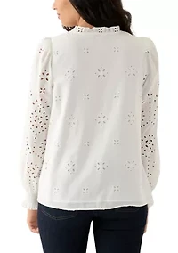 Women's Long Sleeve Ruffle Top