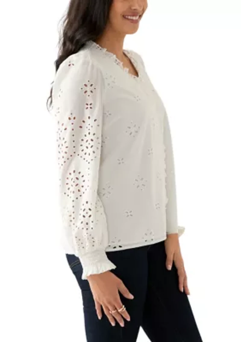 Women's Long Sleeve Ruffle Top