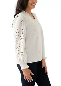 Women's Long Sleeve Ruffle Top