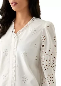 Women's Long Sleeve Ruffle Top