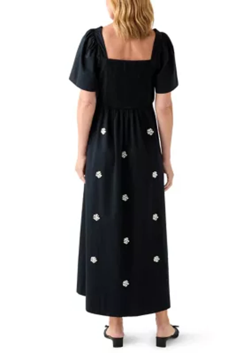 Women's Long Sleeve Embellished Midi Dress