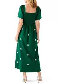 Women's Long Sleeve Embellished Midi Dress
