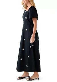 Women's Long Sleeve Embellished Midi Dress