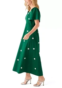 Women's Long Sleeve Embellished Midi Dress