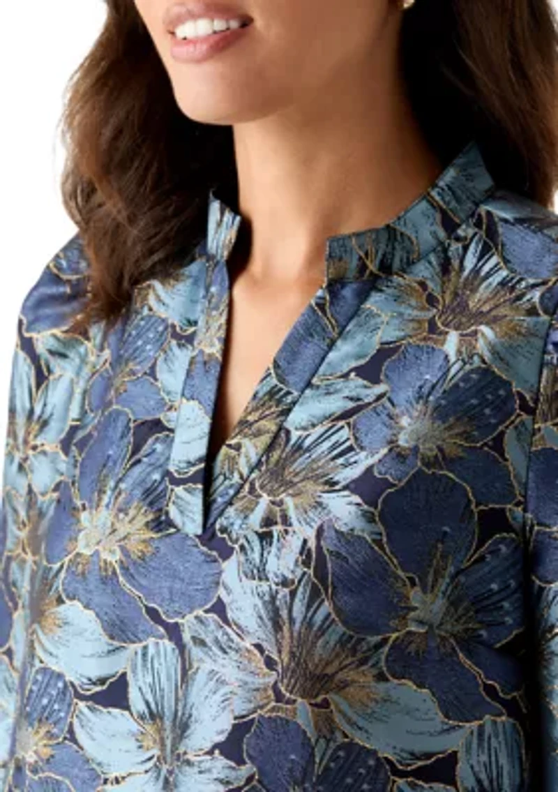 Women's 3/4 Puff Sleeve Jacquard Dress